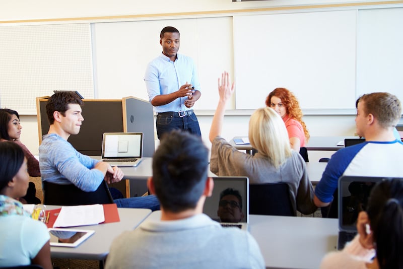 university-teacher showcases educational leadership in class