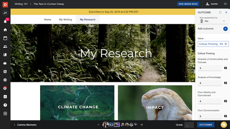 Outcomes Assessment - My Research Submission Outcomes Assessment - My Research Submission