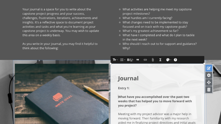 Screenshot showing various ePortfolio template options with different layouts and designs