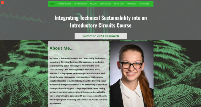 Screenshot of Brennah Kennedy's ePortfolio from Bucknell University