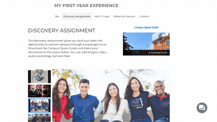 Portfolio example: First Year Experience ePortfolio