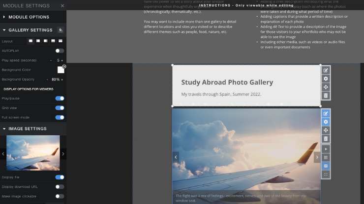 Portfolio example: Study Abroad ePortfolio